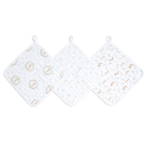 Blushing Bunnies Muslin Washcloths 3pk | aden + anais