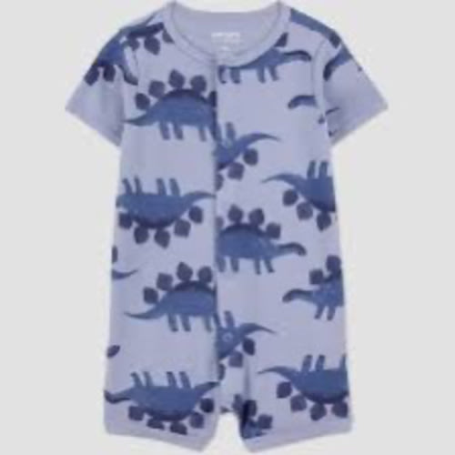 Carter's Just One You® Baby Boys' Striped Scenic Dino Romper - Newborn: Cotton Jersey, Crew Neck, Snap Closure