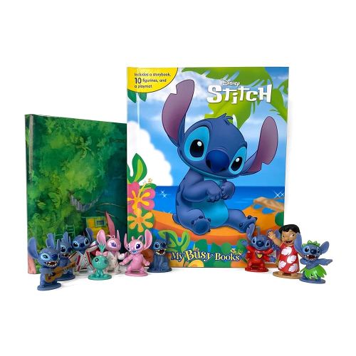 Disney Stitch My Busy Books - Storybook, 10 figurines, playmat
