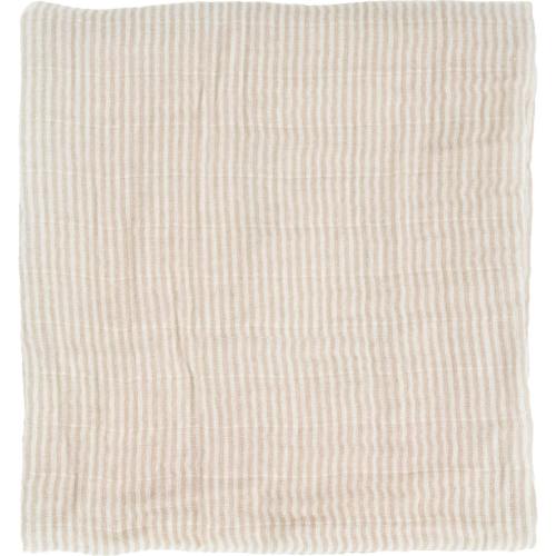 Organic Cotton Muslin Swaddle Blanket - Sand Stripe