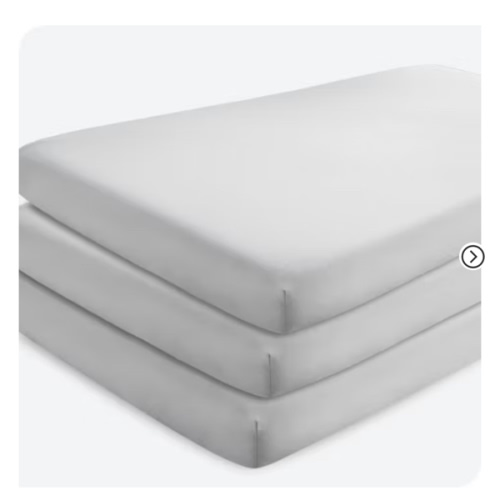 Fitted Crib Microfiber Sheet Cloud Grey 3 Pk By Bare Home