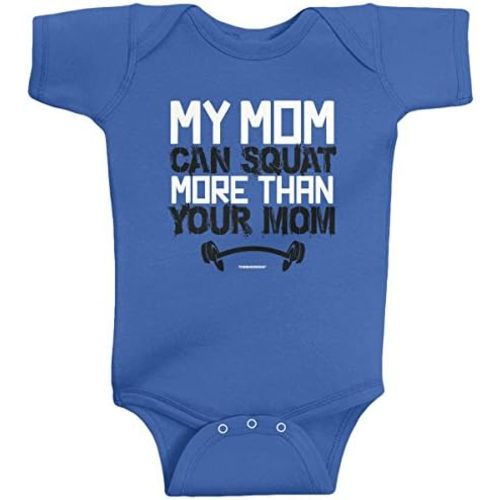 Threadrock Baby Boys' My Mom Can Squat More Than Your Mom Infant Bodysuit