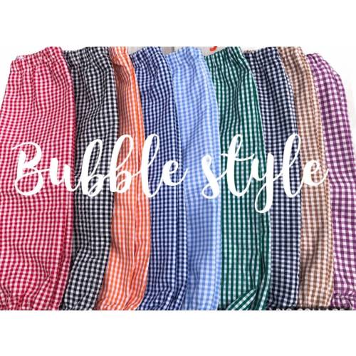 GINGHAM BUBBLE Fully LINED pants -6m, 9m, 12m, 18m, 2t, 3t, 4t, 5t Red, Navy, Light Khaki, Light blue, Kelly Green + more! **Winter Sale**
