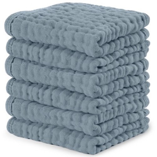 Baby Washcloths Muslin Cotton, Large 10”x10” by Comfy Cubs