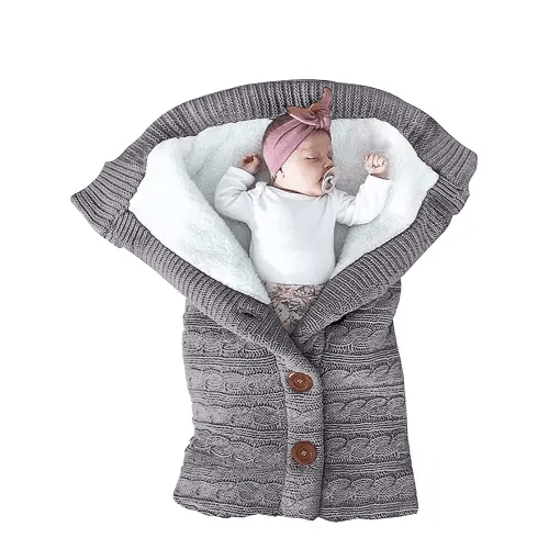 XMWEALTHY Unisex Infant Swaddle Blankets Soft Thick Fleece Knit Baby Girls Boys Stroller Wraps (Baby Grey1)