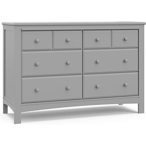 Graco Benton 6 Drawer Double Dresser (Pebble Gray) – Easy New Assembly Process, Universal Design, Durable Steel Hardware and Euro-Glide Drawers with Safety Stops, Coordinates with Any Nursery