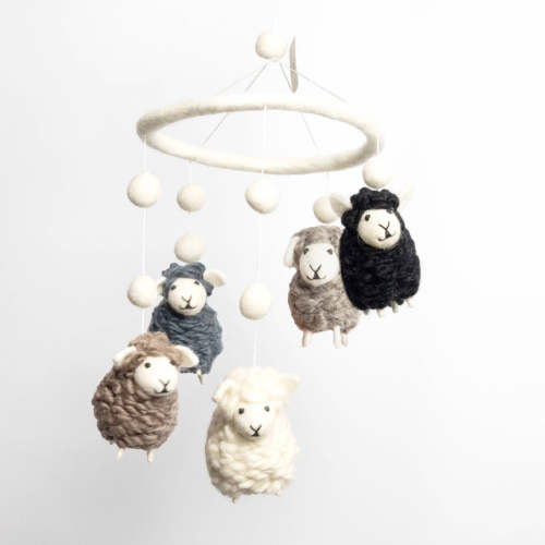 Baby Mobile - Natural Sheep - Nursery Decor