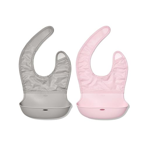 OXO Tot Roll-Up Bib - 2 Pack - Drizzle and Blossom