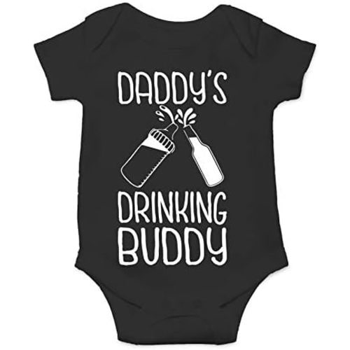 Belle Homie Daddy's Drinking Buddy - Funny Baby Essentials Bodysuit - Infants Outfit Newborn Unisex Rompers