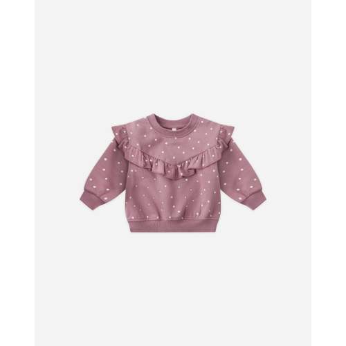 Ruffle Fleece Sweatshirt || Polka Dots – Quincy Mae