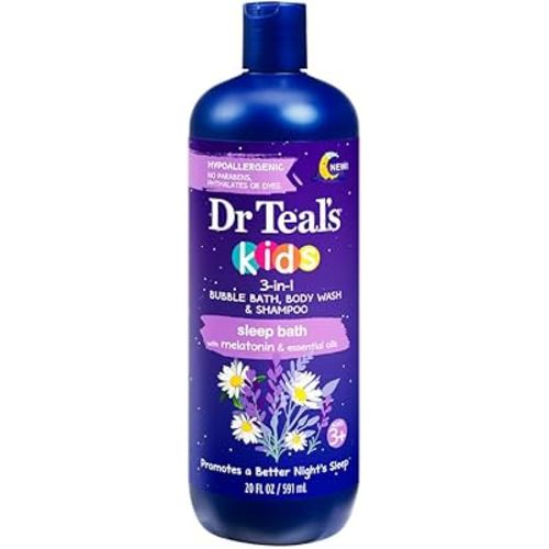Dr Teal`s Kids 3-in-1 Bubble Bath, Body Wash & Shampoo Sleep Bath (1) 20 Fluid Ounce Bottle