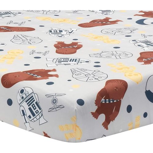 Lambs & Ivy Star Wars Signature Millennium Falcon 100% Cotton Fitted Crib Sheet