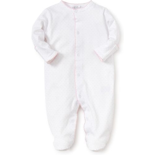 Kissy Kissy Baby Boys and Girls 100% Pima Cotton New Kissy Dots Print Snap Front Footie Pajamas, Newborn to 9 Months