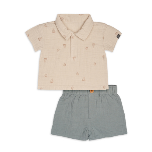 Modern Moments by Gerber Baby Boy Short Sleeve Top and Short Outfit Set, Sizes 0/3 Months - 24 Months
