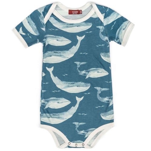 Milkbarn S/S Blue Whale One Piece