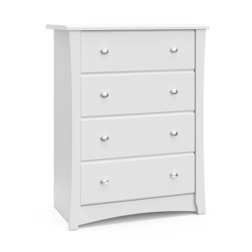 Storkcraft Crescent 4 Drawer Childrens Nursery Dresser, White