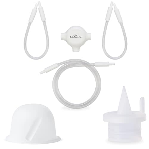 BabyBuddha Breast Pump Accessories, 10 Piece Triple Bundle for Electric Breast Milk Pump, Includes 2 Silicone Diaphragms, 4 Duckbill Valves, 4 Replacement Tubes, Compatible Spare Parts for Daily Use