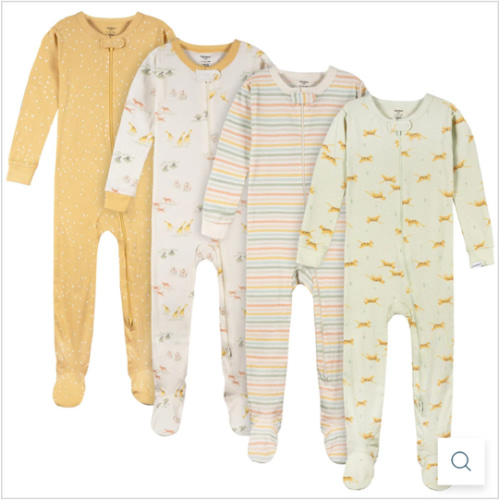 4-Pack Baby & Toddler Neutral Safari Snug Fit Footed Pajamas – Gerber Childrenswear