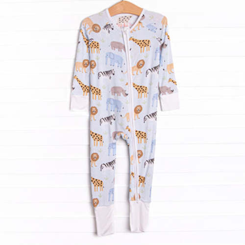 Safari Summer Bamboo Zippy Pajama, Blue – Stitchy Fish