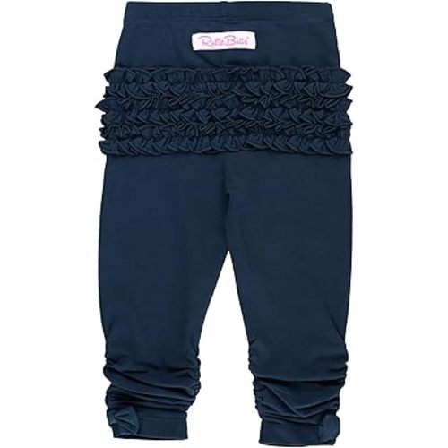 RuffleButts Baby/Toddler Girls Stretchy Ruched Bow Leggings