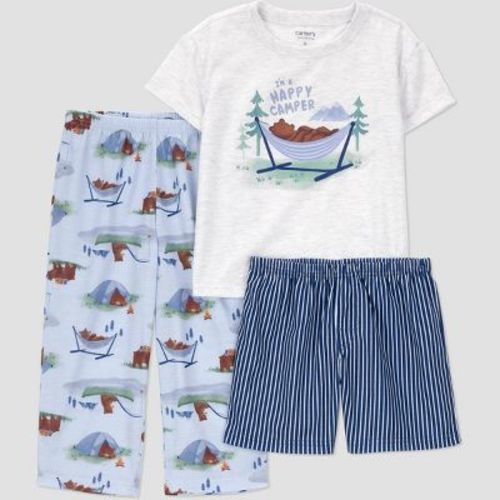 Carter's Just One You® Toddler Boys' 3pc Short Sleeve Bear Pajama Set - Gray/Blue 18M