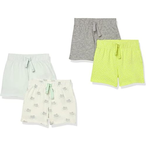 Amazon Essentials Unisex Babies' Cotton Pull-On Shorts, Multipacks