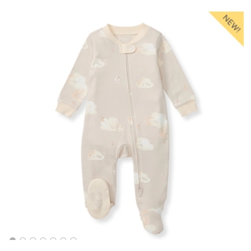 Good Night Sky Organic Cotton Sleep and Play Ice Flow - Limestone - 0-3 Months