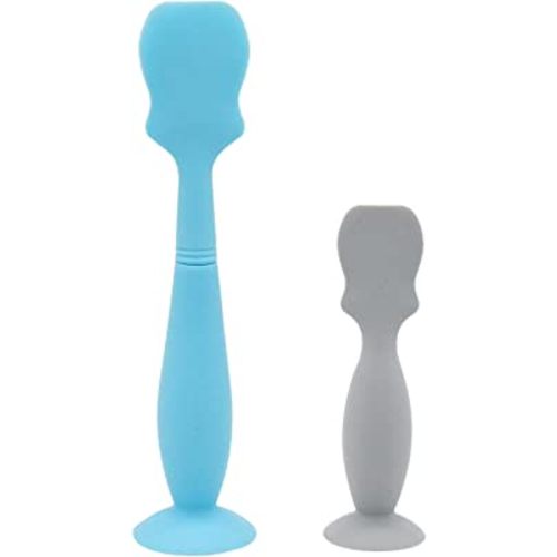 Baby Butt Paste Spatula Newborn Diaper Cream Brush Soft Silicone Applicator with Suction Base, 2 Pack (Big + Small Size), A stype
