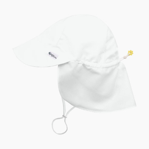 GREEN SPROUTS UPF 50+ Eco Flap Hat - White, 0-6 Months