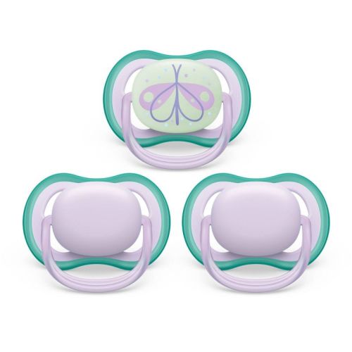 Philips Avent Ultra Air Day Time Pacifier 0-6m - Fresh Lilac/Butterfly - 3pk