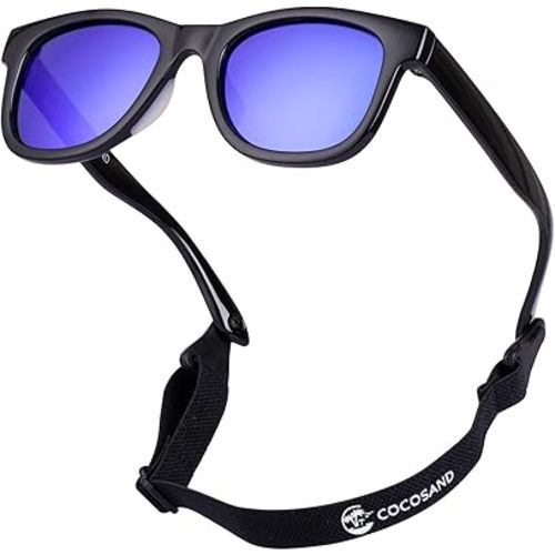 COCOSAND Flexible Baby Sunglasses with Strap Polarized UV Protection for Toddler Infant Newborn Boy Girl Age 0-24 Months