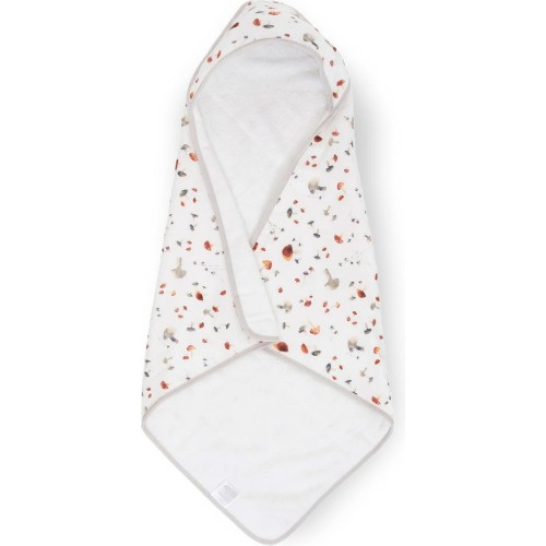 little unicorn Cotton Muslin & Terry Hooded Infant Towel, Mushrooms