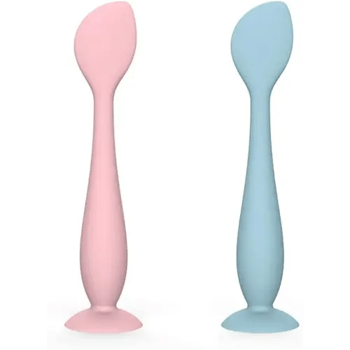 Diaper Cream Spatula, 2 Pack Butt Spatula Baby with Suction Cup Base, Soft Silicone Diaper Cream Applicator, Butt Paste Spatula for Newborn Babies, Small and Portable Baby Spatula for Diaper Cream
