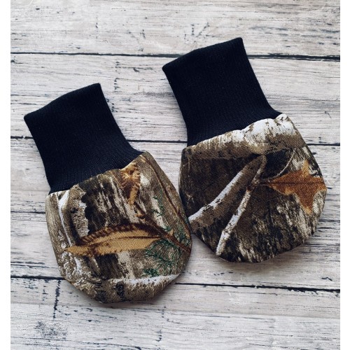 Camouflage Tree Newborn No Scratch Mitts
