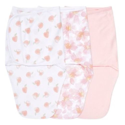 aden + anais essential Easy Swaddle Wrap Quick Change - Zipless - Garden Floral - 0-3Months - 3pk