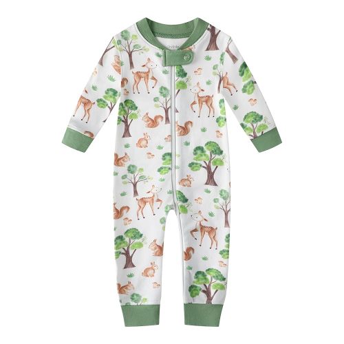 Owlivia Organic Cotton Baby Boy Girl Zip up Sleep 'N Play Pjs, Footless, Long Sleeve