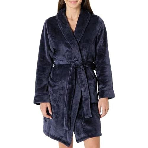 Amazon Essentials Women's Mid-Length Plush Bath Robe, Loungewear (Available in Plus Size)