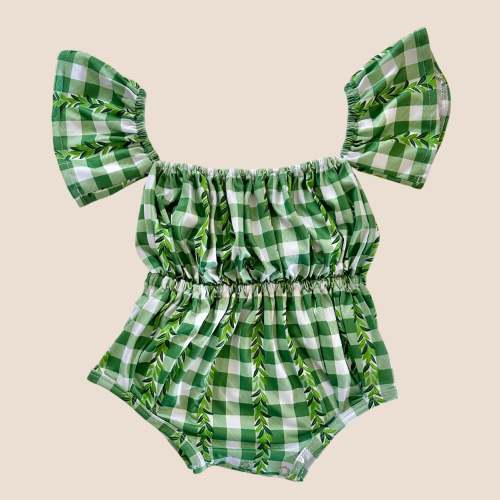 Maile Lei Gingham Off the Shoulder Onesie
