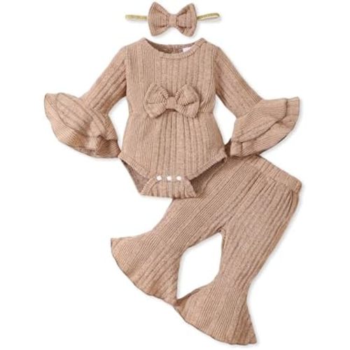 SUNNY PIGGY Baby Girl Clothes Infant Newborn Outfits Romper 0-18 Month Toddler Girls’ Clothing Pant Set
