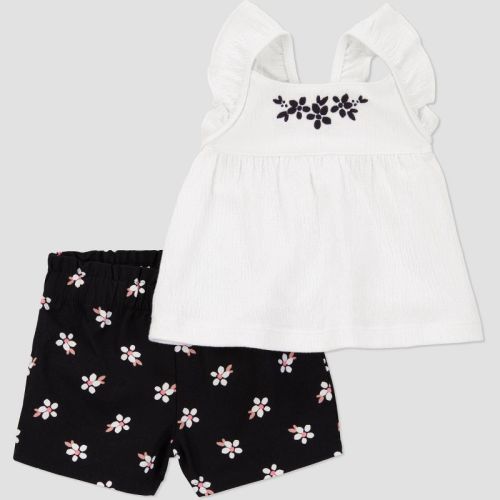 Carter's Just One You® Baby Girls' Geo Top & Bottom Set - Black 12M
