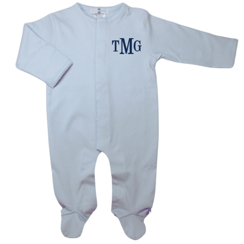 Baby Loren Boys Blue Footie Sleeper Pima Cotton