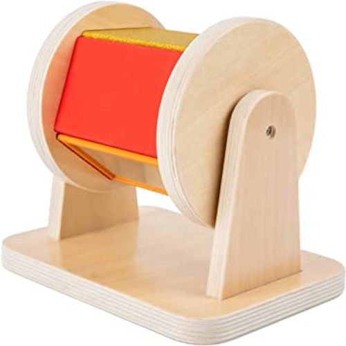 Adena Montessori Medium Size Spinning Drum with Multiple Materials Montessori Toys for Infant 6-12 Months 1 Year Old Babies Toddlers