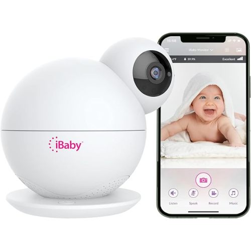 iBaby M8L WiFi Baby Monitor with Camera & Audio: Sleep Tracking, Motion Alerts, Wireless 360º Pan 110º Tilt, Temperature Sensor, 1080PFull HD Video, Night Vision, Support Multi-User on Smartphone APP