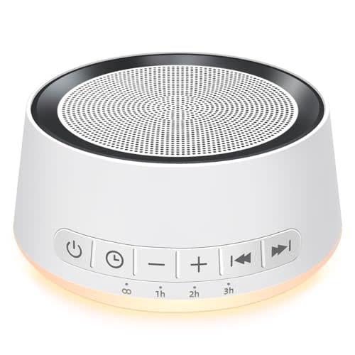 Sound Machine White Noise Machine with 30 Soothing Sounds 12 Colors Night Light Sleep Machine for Baby Kids Adults Brown Nosie Machine with 32 Volume Levels for Office Home Travel