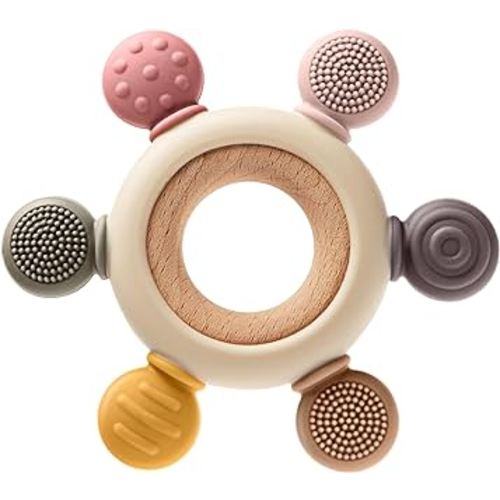 Baby Teething Toys for 0-6 6-12 Months, BPA Free Baby Teether Sensory Toys for Babies 0 3 6 9 12 18 Months, Newborn Infant Toys Gifts for 1 One Year Old Baby Boys Girls