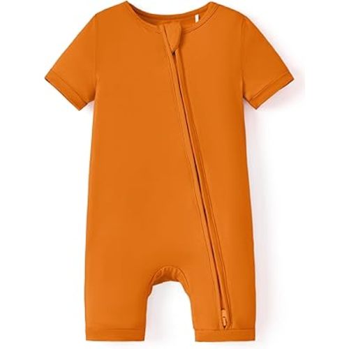 PATPAT Baby Pajama with Bamboo Viscose, Footie Jumpsuit Romper with 2-Way Zipper for Baby Boy Girl Toddler Sleeper Sleepwear