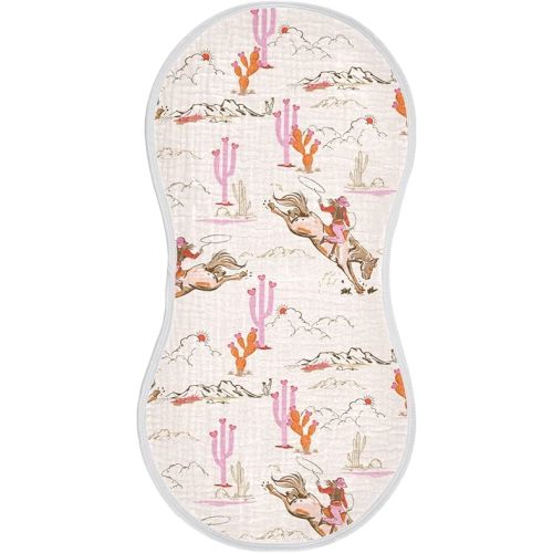 xigua Cute Rodeo Cowgirl Muslin Baby Burp Cloths Set of 1, Super Soft & Absorbent Burping Rags, Cotton Burp Clothes Shower Gift for Newborn, Baby Girls and Boys