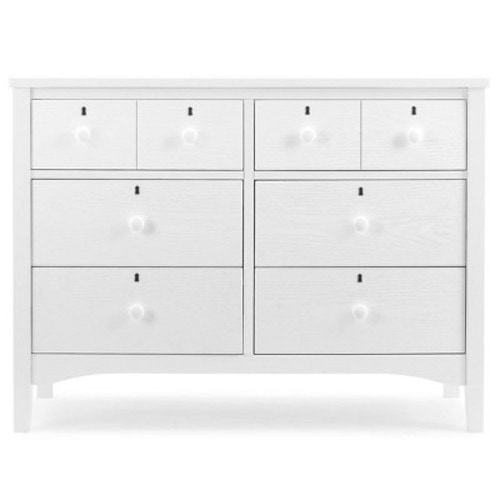 Delta Children Farmhouse 6 Drawer Dresser with Interlocking Drawers, Color: Textured White
