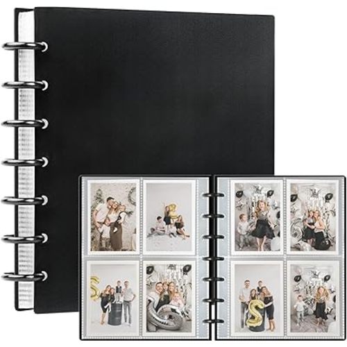 Mini Polaroid Photo Album 2x3 Inch 240 Pockets Photo Book for Fujifilm Instax Mini Camera DIY Collector with 30 Removal Inner Pages, Black