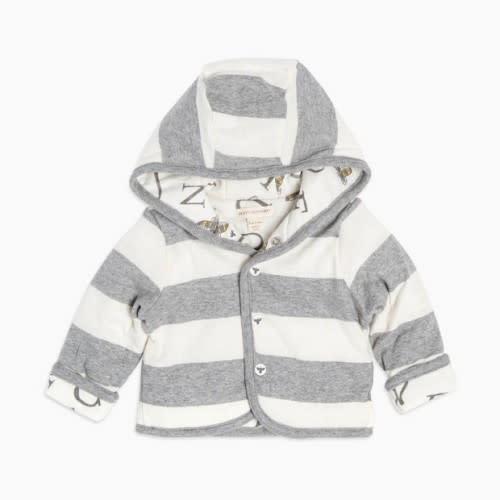 Burt's Bees Baby Organic Watercolor A Bee C Reversible Jacket - Heather Grey, 0-3 Months